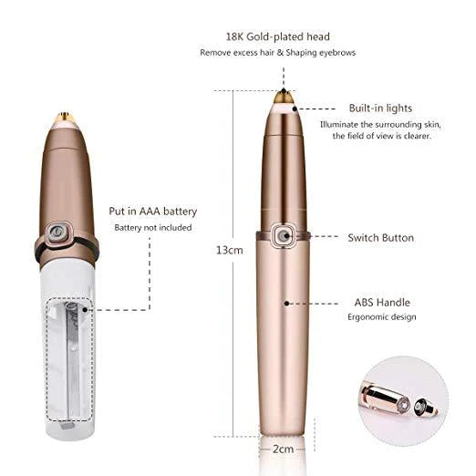 Upgraded Portable Electric Painless Eyebrow Hair Trimmer Remover