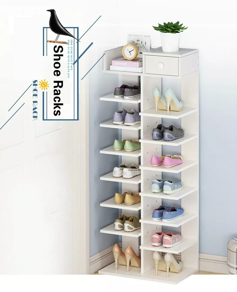 Wooden Shoe Rack Vertical Design Shoes Storage