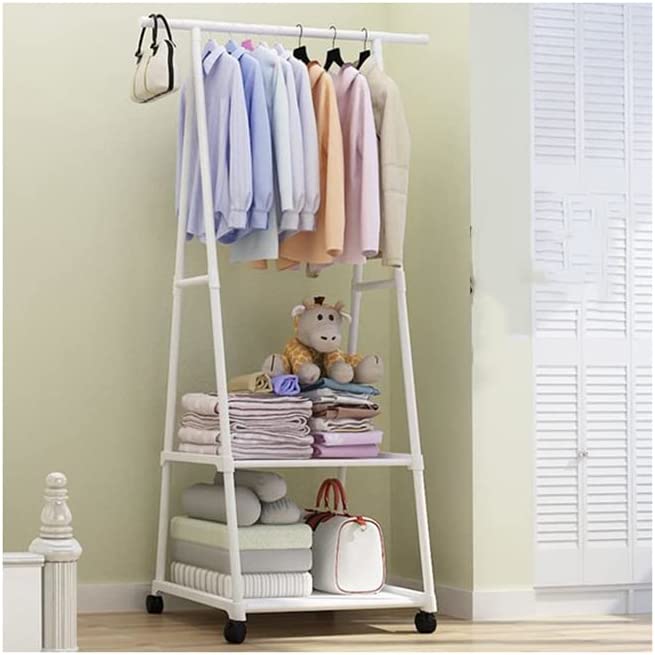 Metal Rack for Hanging Clothes 2-Tiers Shelf