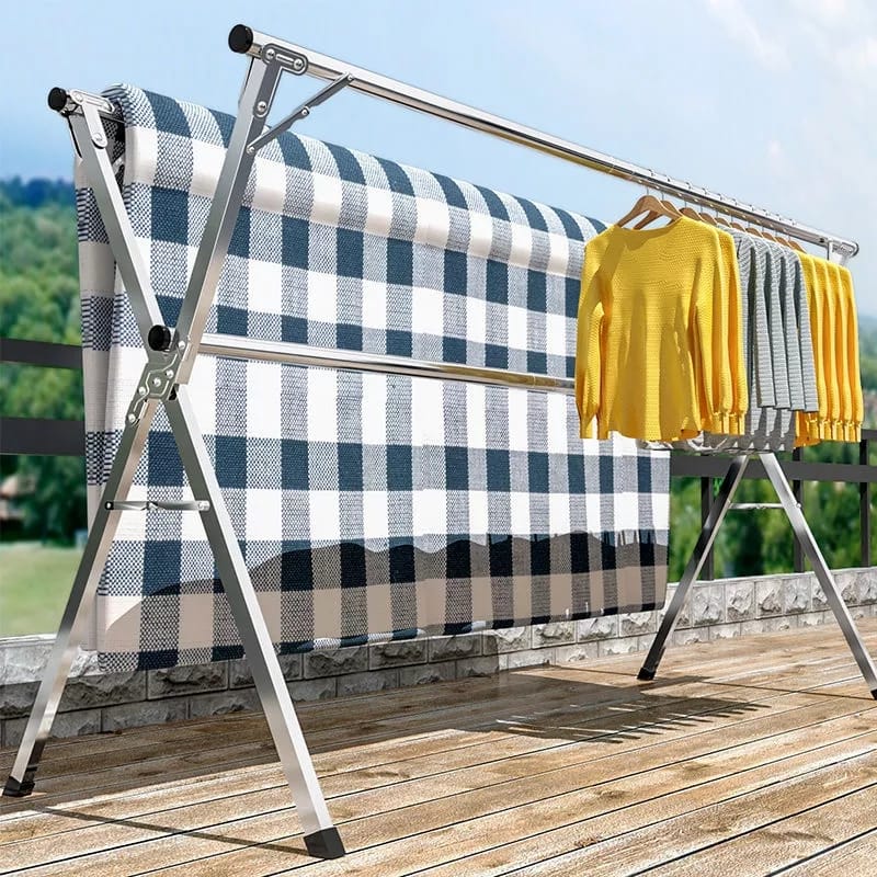 Stainless Steel Cloth Drying Rack Adjustable and Foldable