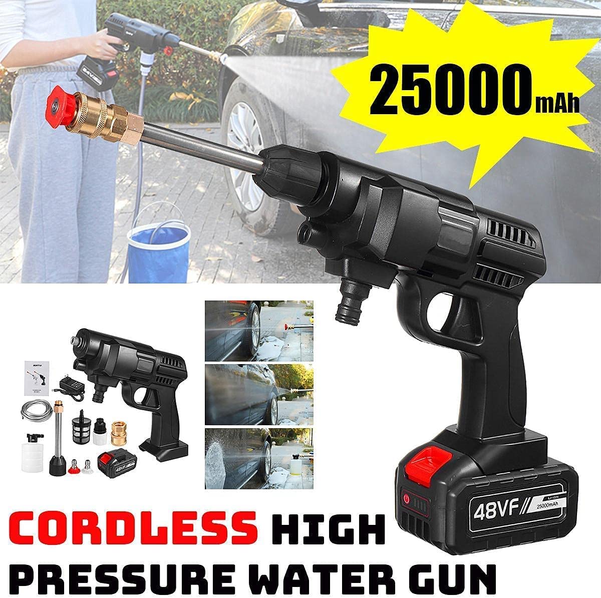 Electric Cordless High Pressure Car Washer Gun