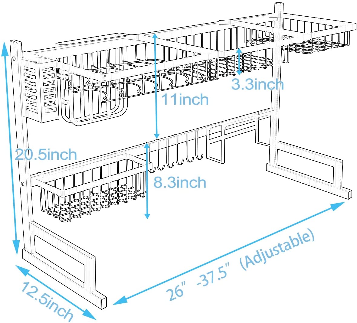 Metal Kitchen Dish Drying Rack over the Sink