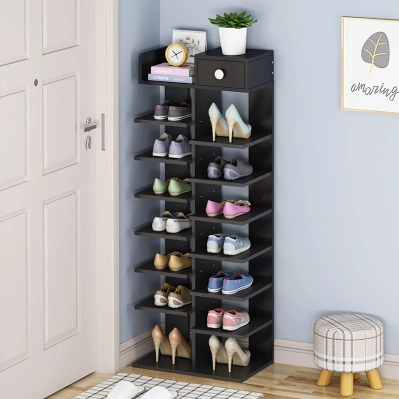 Wooden Shoe Rack Vertical Design Shoes Storage