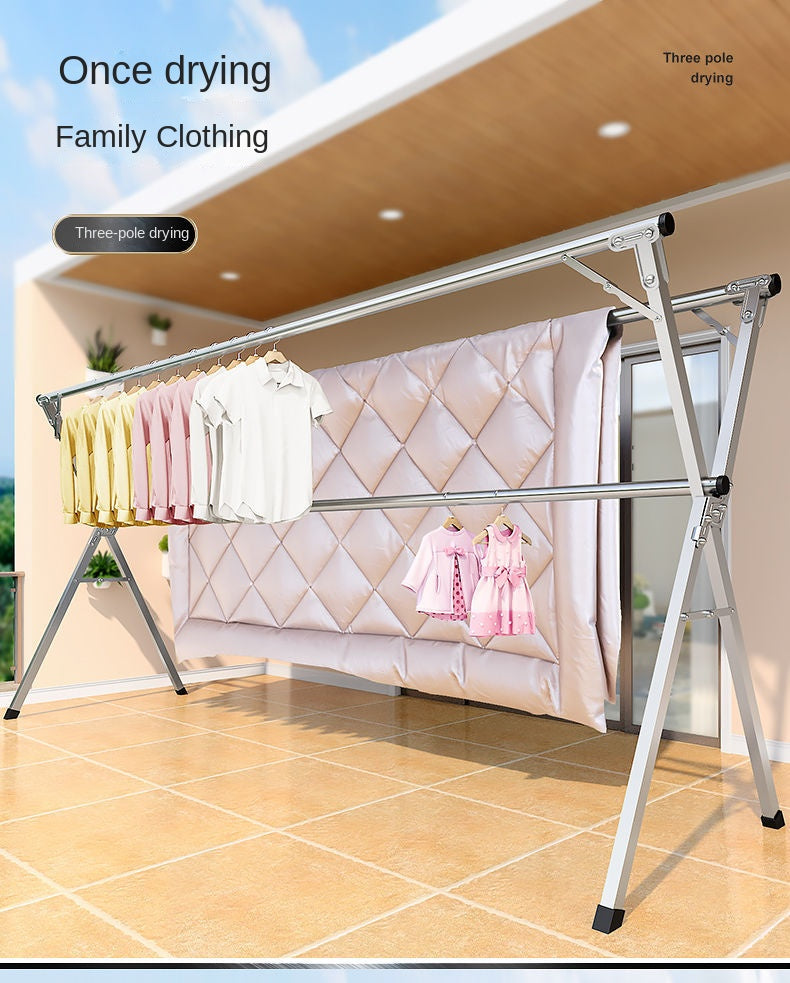 Stainless Steel Cloth Drying Rack Adjustable and Foldable