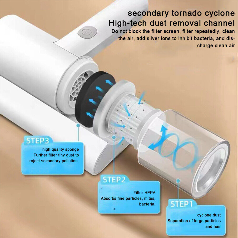 Handheld Mite Remover Home Bed Mattress Vacuum Sofa Cleaner Charging UV Cleaner