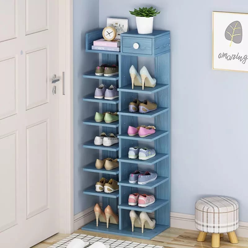 Wooden Shoe Rack Vertical Design Shoes Storage