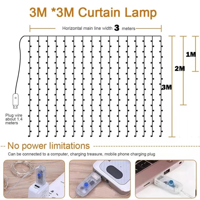 Modern Design LED Window Curtain String Light