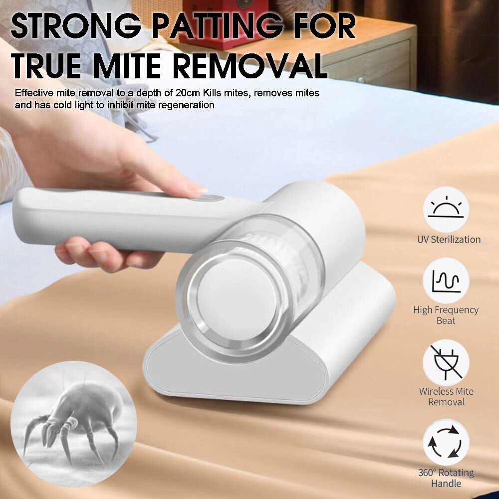 Handheld Mite Remover Home Bed Mattress Vacuum Sofa Cleaner Charging UV Cleaner