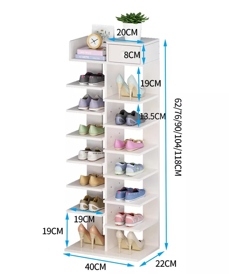 Wooden Shoe Rack Vertical Design Shoes Storage