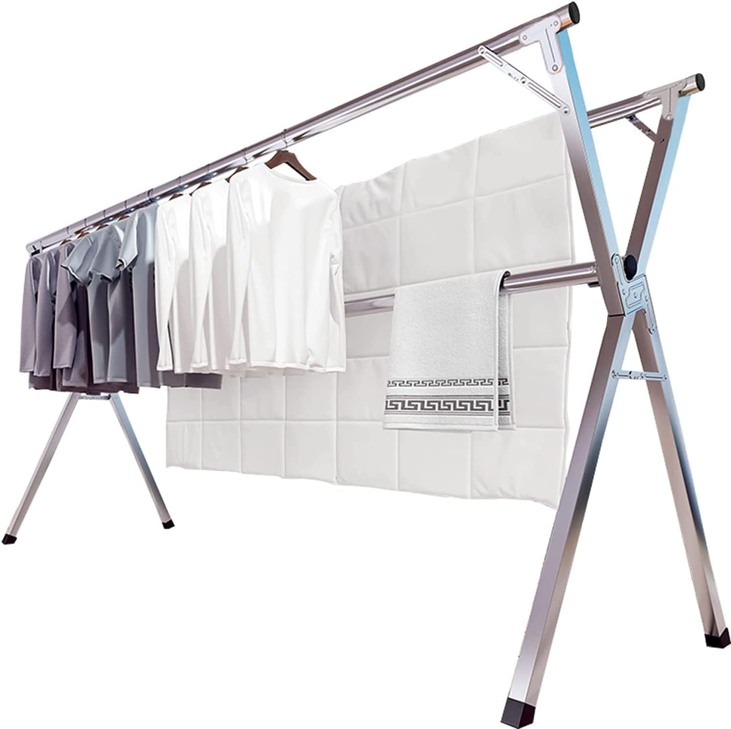 Stainless Steel Cloth Drying Rack Adjustable and Foldable