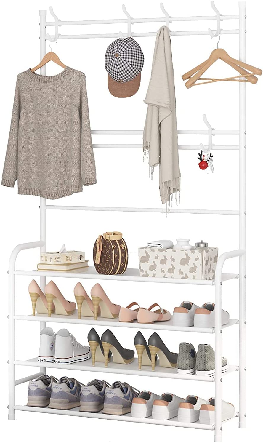 Coat Rack Storage Shelf Shoe Rack