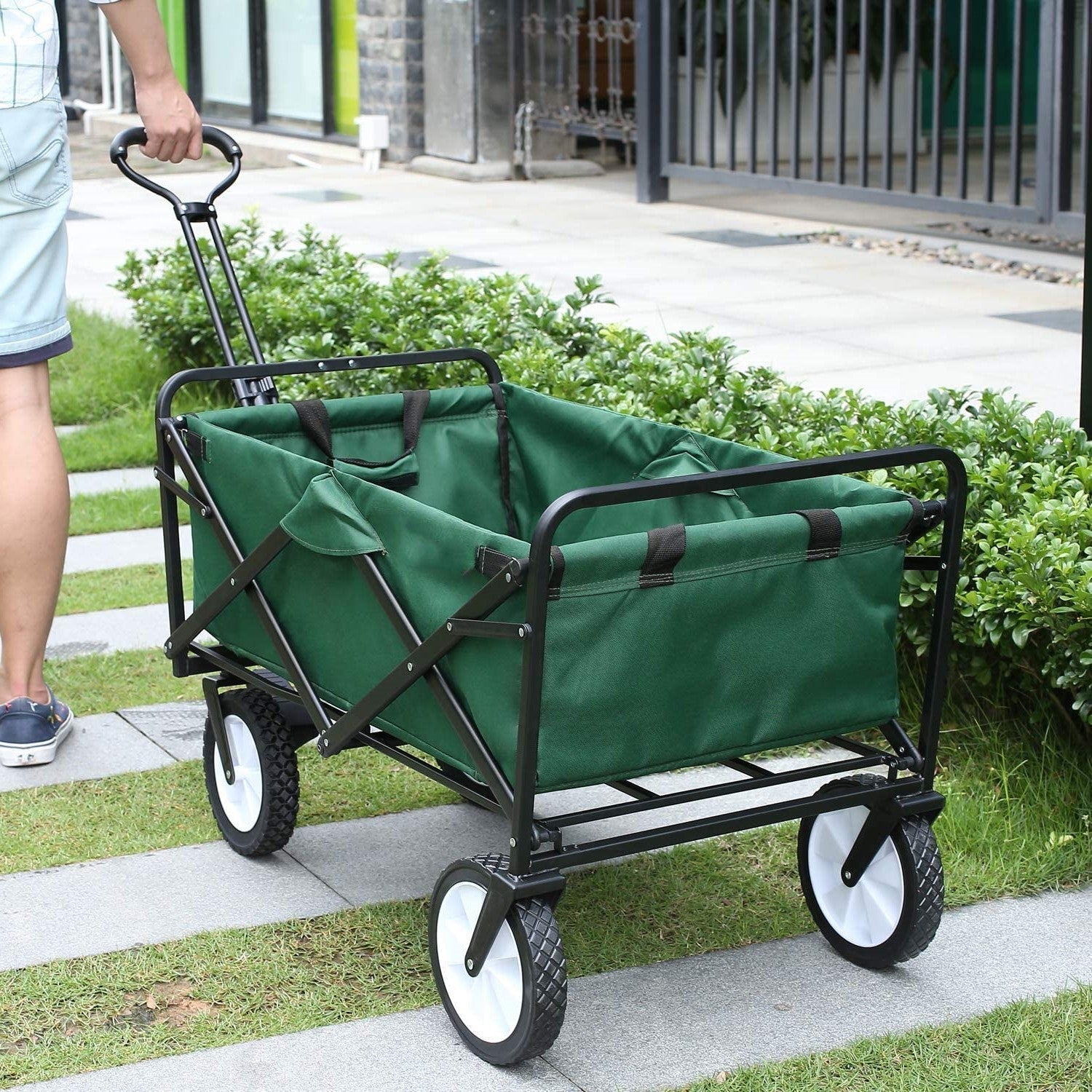 Folding Wagon Cart Foldable Heavy Duty Outdoor Trolley