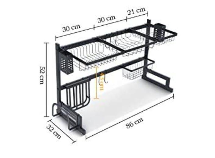 Metal Kitchen Dish Drying Rack over the Sink