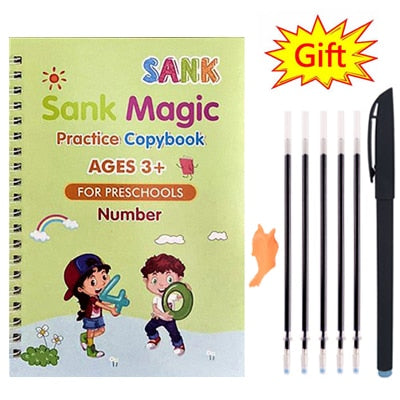 Children's Magic Sank Copybook English & Arabic - 4 Pcs